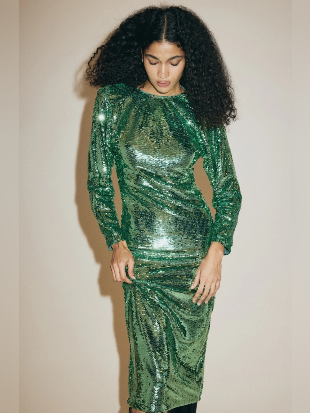 H&M Emerald Sequin Dress NEW